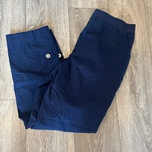Chico's Women's Navy Blue‎ Straight Leg Cotton Dress Stretch Pants 8 (1)